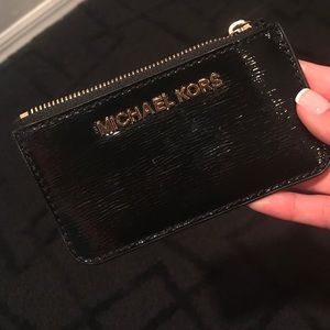 Michael Kors Black Patent Leather Key Chain